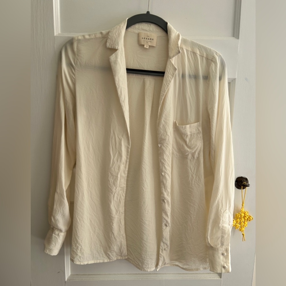 Sezane Florence Shirt - Ecru Silk